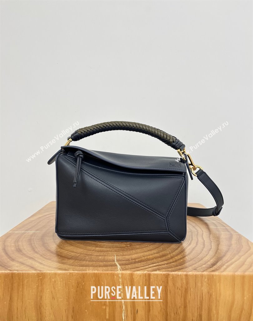 Loewe Small Puzzle Bag in Calfskin 9064 Navy Blue 2025 Top (KK-25042403)