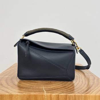 Loewe Small Puzzle Bag in Calfskin 9064 Navy Blue 2025 Top (KK-25042403)