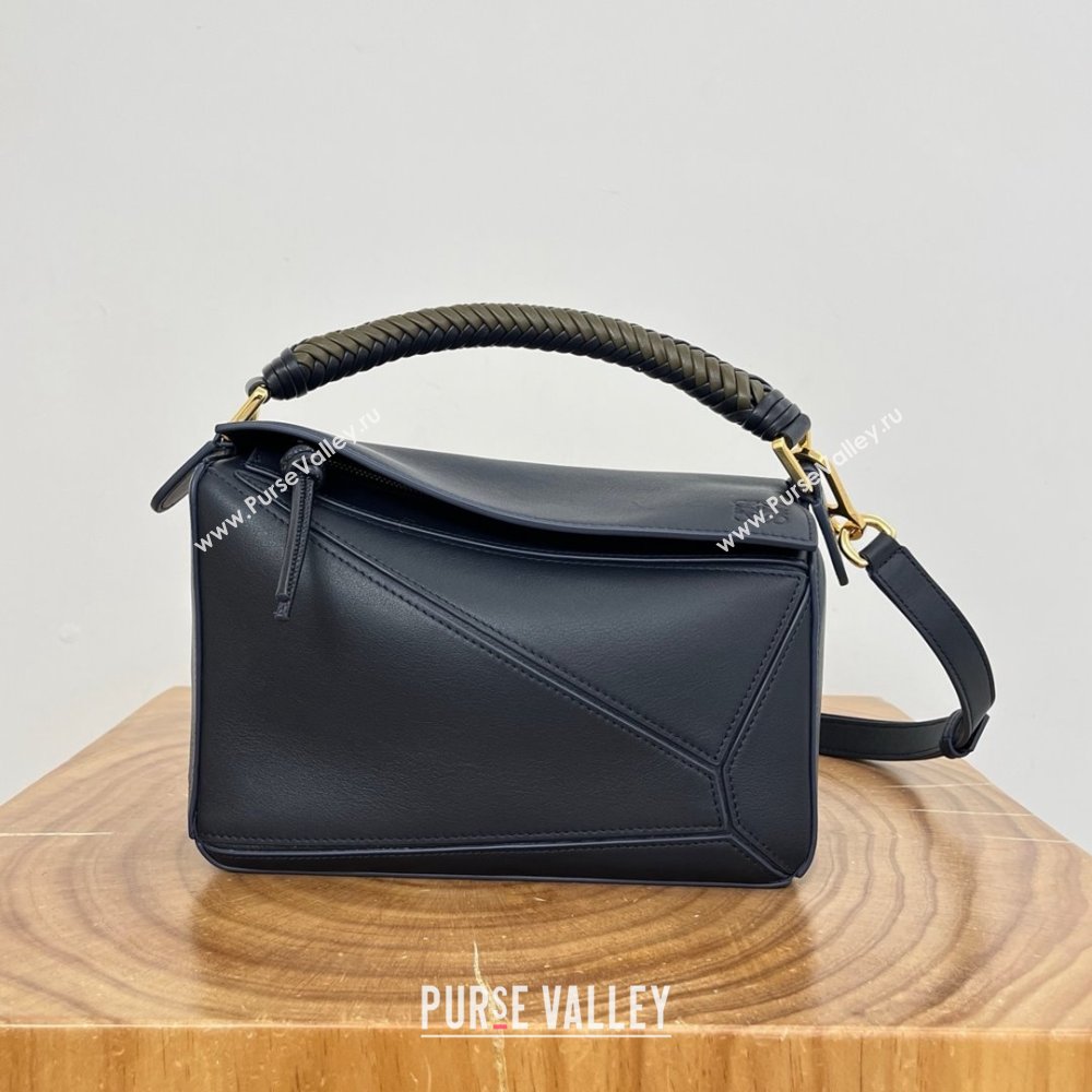 Loewe Small Puzzle Bag in Calfskin 9064 Navy Blue 2025 Top (KK-25042403)