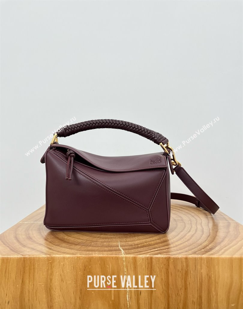 Loewe Small Puzzle Bag in Calfskin 9064 Burgundy 2025 Top (KK-25042404)