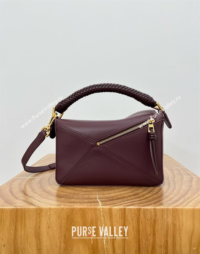 Loewe Small Puzzle Bag in Calfskin 9064 Burgundy 2025 Top (KK-25042404)