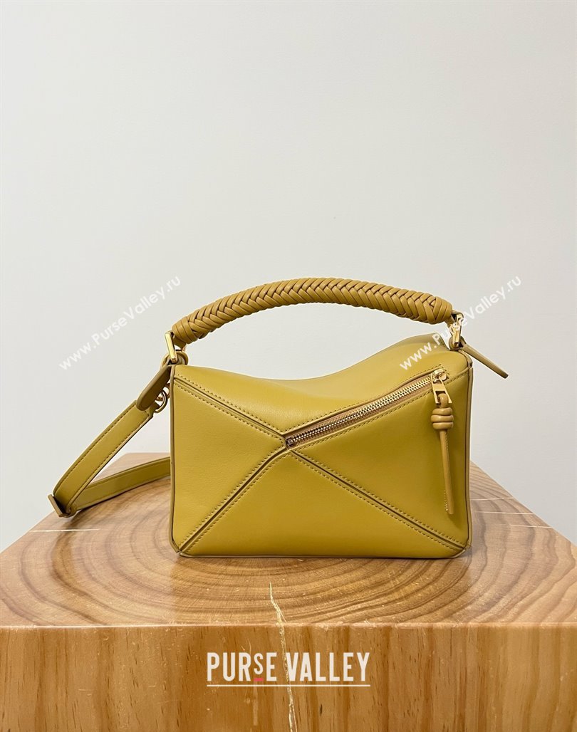 Loewe Small Puzzle Bag in Calfskin 9064 Sahara Yellow 2025 Top (KK-25042405)