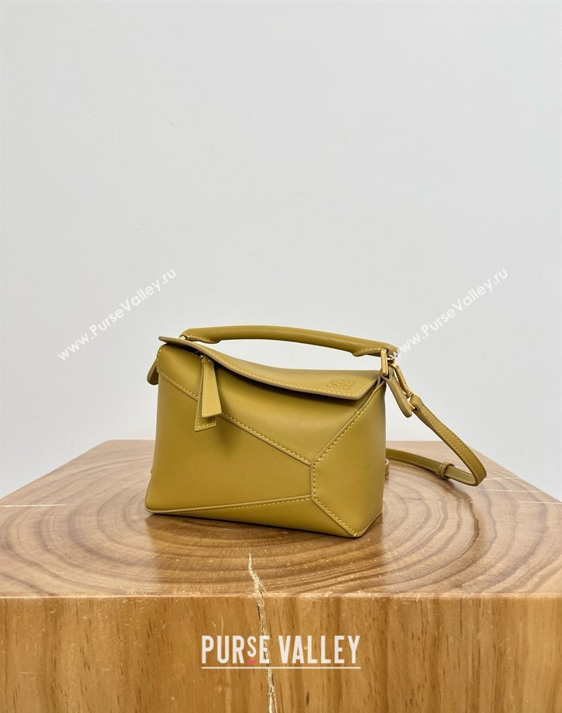 Loewe Mini Puzzle Bag in Calfskin 9310 Sahara Yellow 2025 Top (KK-25042406)