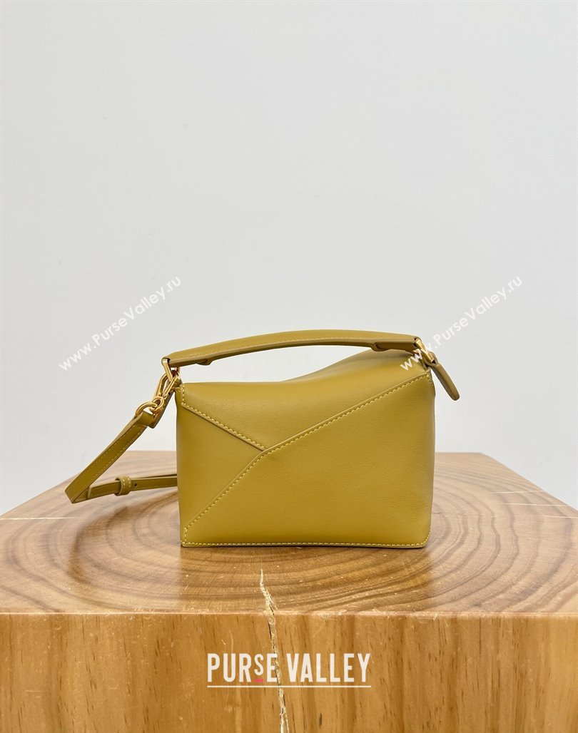 Loewe Mini Puzzle Bag in Calfskin 9310 Sahara Yellow 2025 Top (KK-25042406)