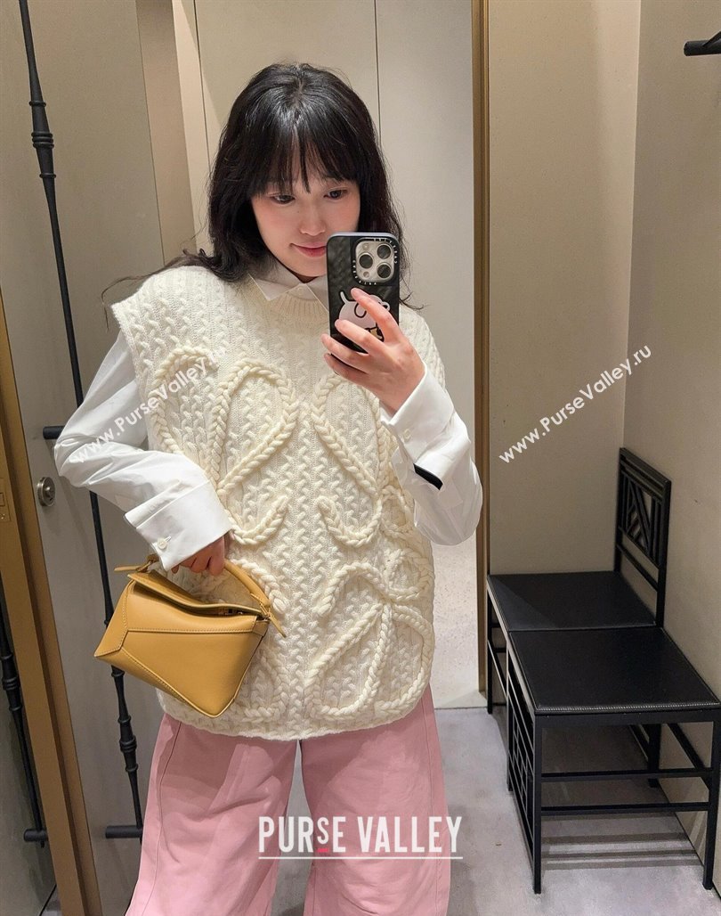 Loewe Mini Puzzle Bag in Calfskin 9310 Sahara Yellow 2025 Top (KK-25042406)
