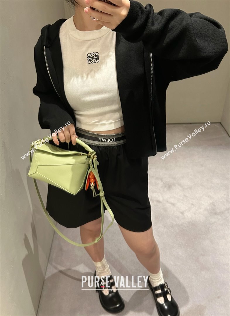 Loewe Mini Puzzle Bag in Classic Calfskin 9310 Light Pear Green 2025 Top (KK-25042407)