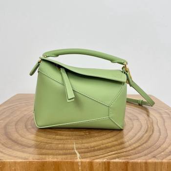 Loewe Mini Puzzle Bag in Classic Calfskin 9310 Light Pear Green 2025 Top (KK-25042407)