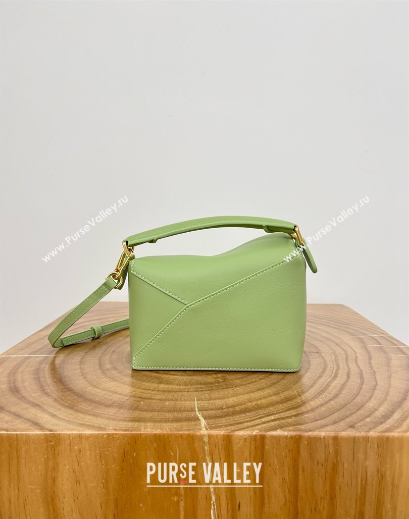 Loewe Mini Puzzle Bag in Classic Calfskin 9310 Light Pear Green 2025 Top (KK-25042407)