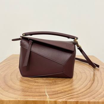 Loewe Mini Puzzle Bag in Classic Calfskin 9310 Burgundy 2025 Top (KK-25042409)