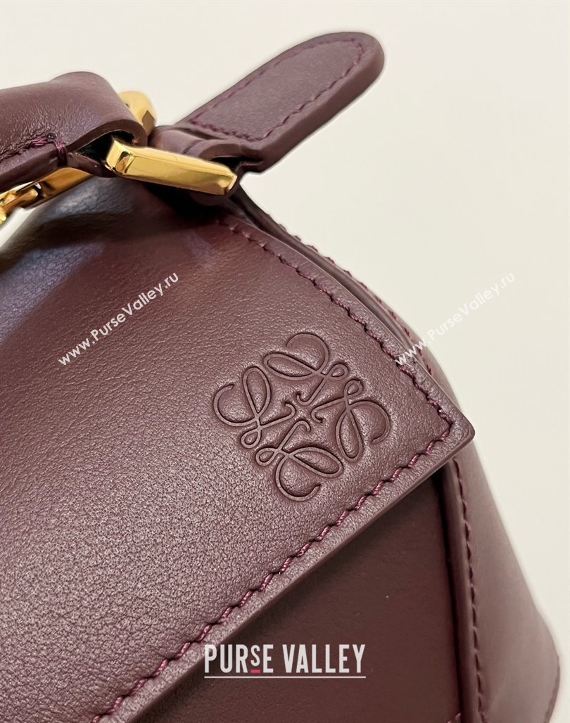 Loewe Mini Puzzle Bag in Classic Calfskin 9310 Burgundy 2025 Top (KK-25042409)