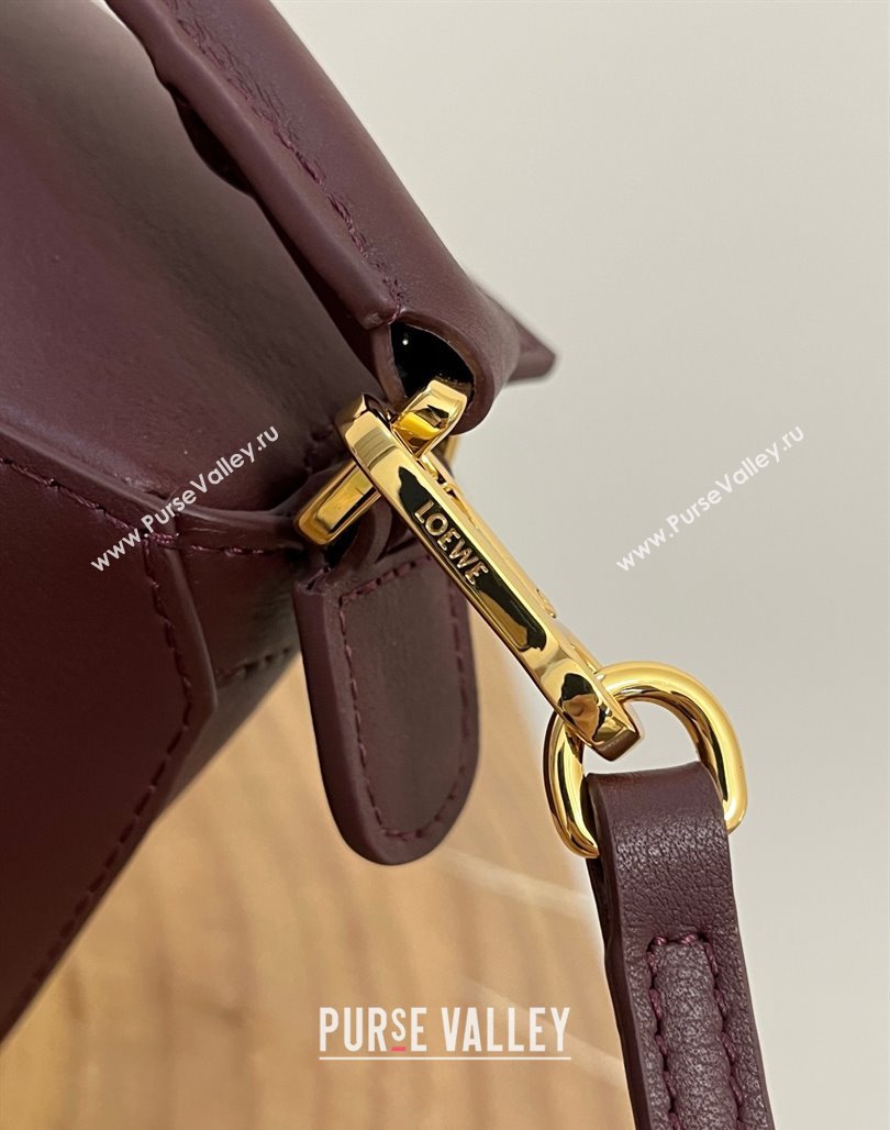 Loewe Mini Puzzle Bag in Classic Calfskin 9310 Burgundy 2025 Top (KK-25042409)