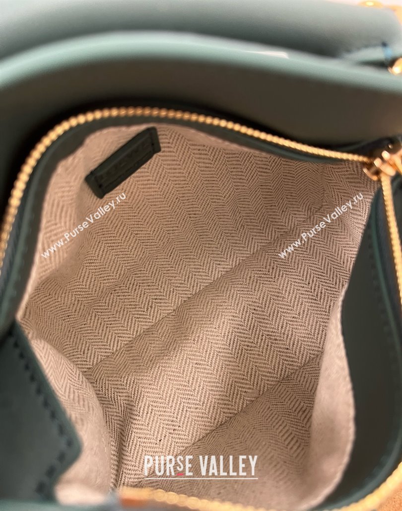 Loewe Mini Puzzle Bag in Classic Calfskin 9310 Vetiver Green 2025 Top (KK-25042410)