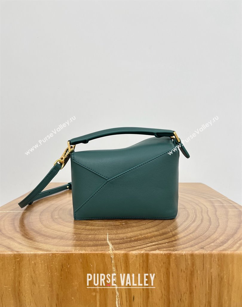 Loewe Mini Puzzle Bag in Classic Calfskin 9310 Vetiver Green 2025 Top (KK-25042410)