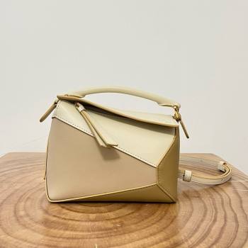 Loewe Mini Puzzle Bag in Classic Calfskin 9310 Beige/Light Brown 2025 Top (KK-25042411)