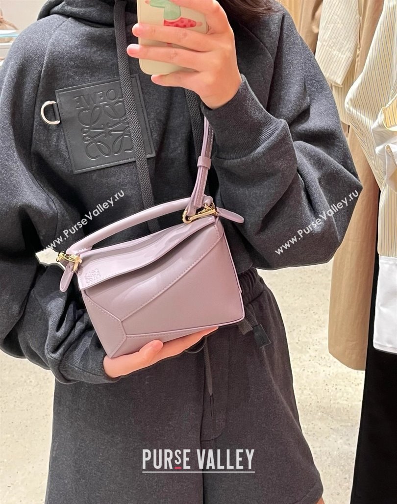 Loewe Mini Puzzle Bag in Classic Calfskin 9310 Taro Purple 2025 Top (KK-25042412)