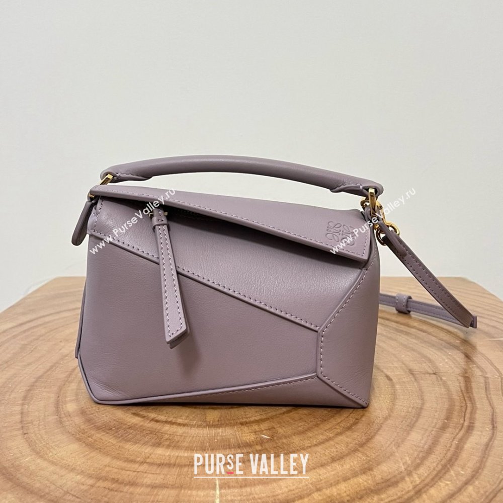 Loewe Mini Puzzle Bag in Classic Calfskin 9310 Taro Purple 2025 Top (KK-25042412)