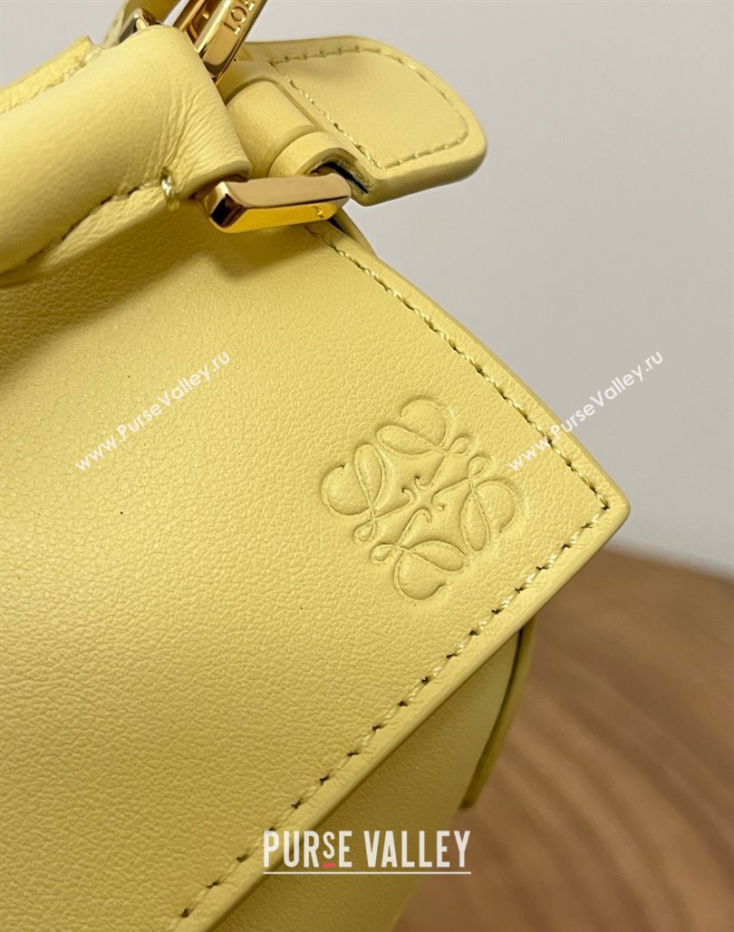 Loewe Mini Puzzle Bag in Classic Calfskin 9310 Yellow 2025 Top (KK-25042413)