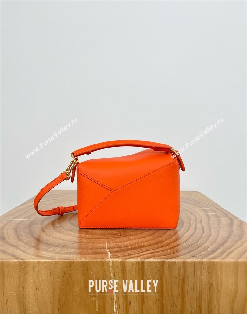 Loewe Mini Puzzle Bag in Classic Calfskin 9310 Orange 2025 Top (KK-25042415)