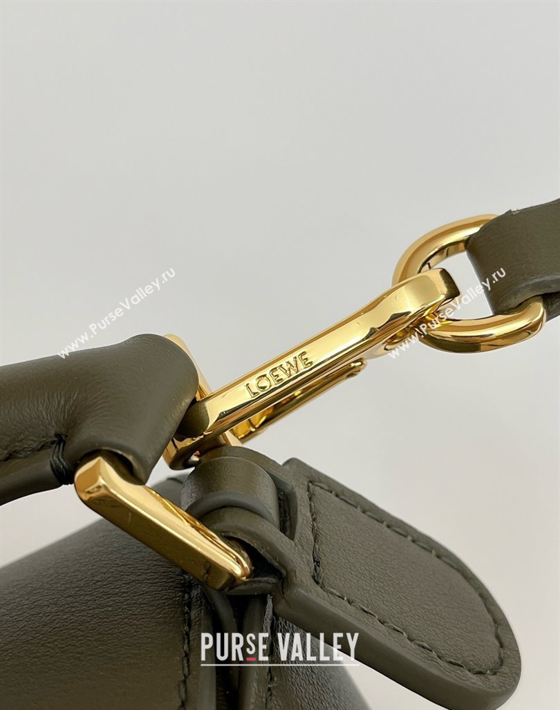 Loewe Mini Puzzle Bag in Classic Calfskin 9310 Khaki Green 2025 Top (KK-25042416)