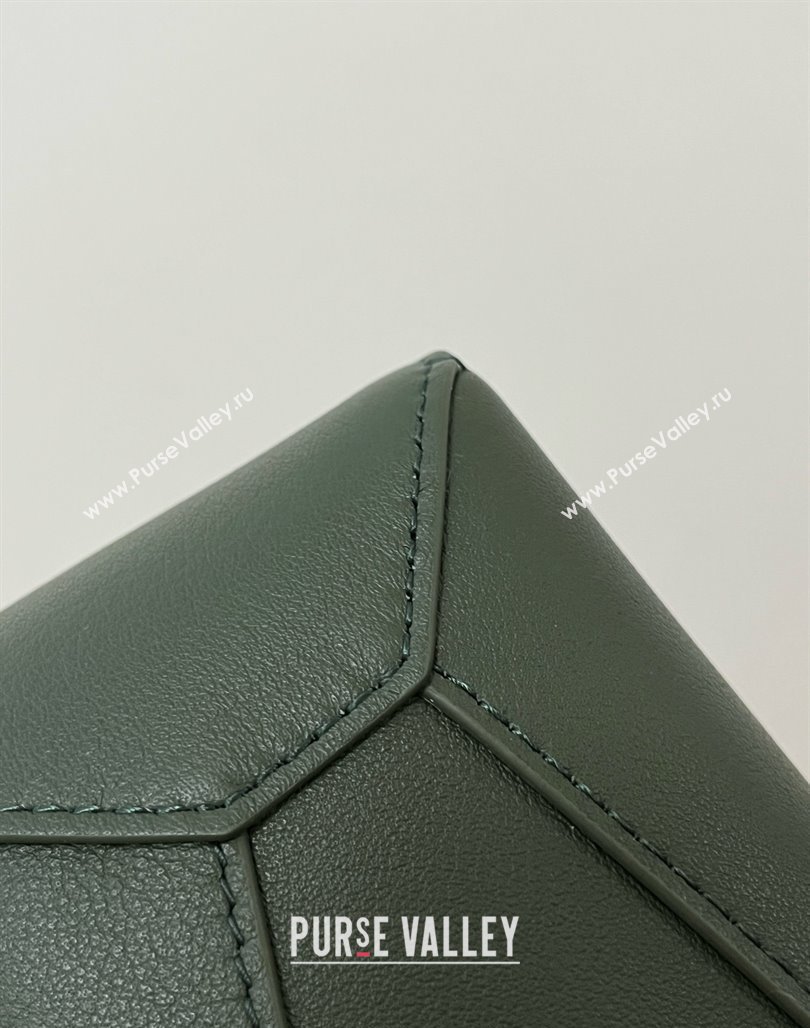 Loewe Mini Puzzle Bag in Classic Calfskin 9310 Bottle Green 2025 Top (KK-25042419)