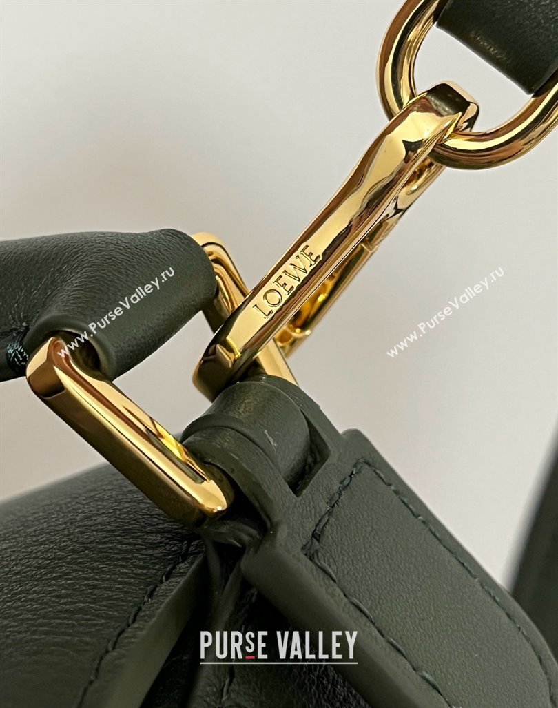 Loewe Mini Puzzle Bag in Classic Calfskin 9310 Bottle Green 2025 Top (KK-25042419)
