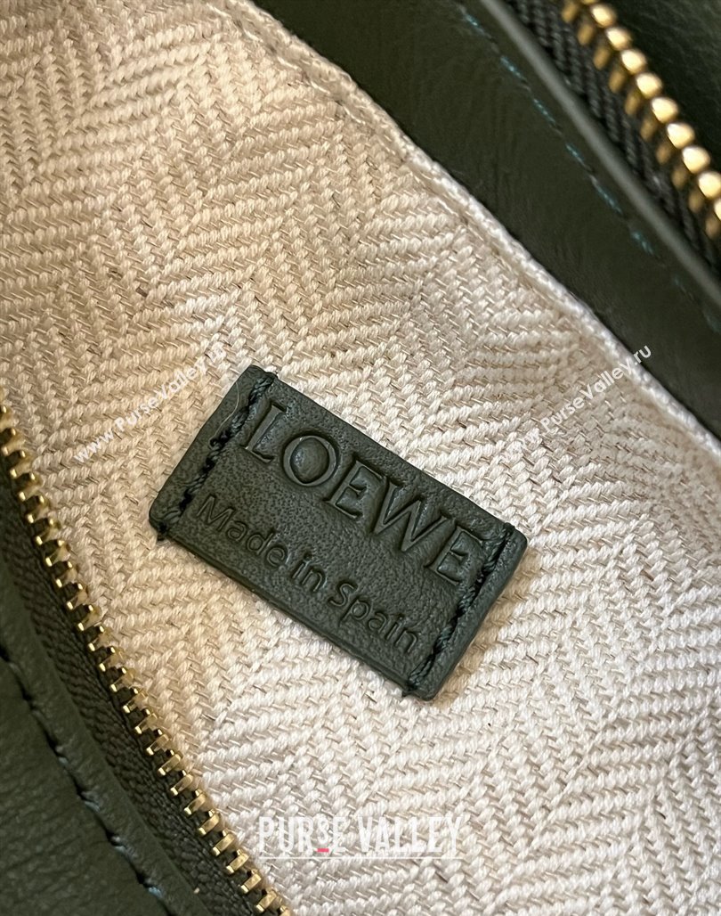 Loewe Mini Puzzle Bag in Classic Calfskin 9310 Bottle Green 2025 Top (KK-25042419)