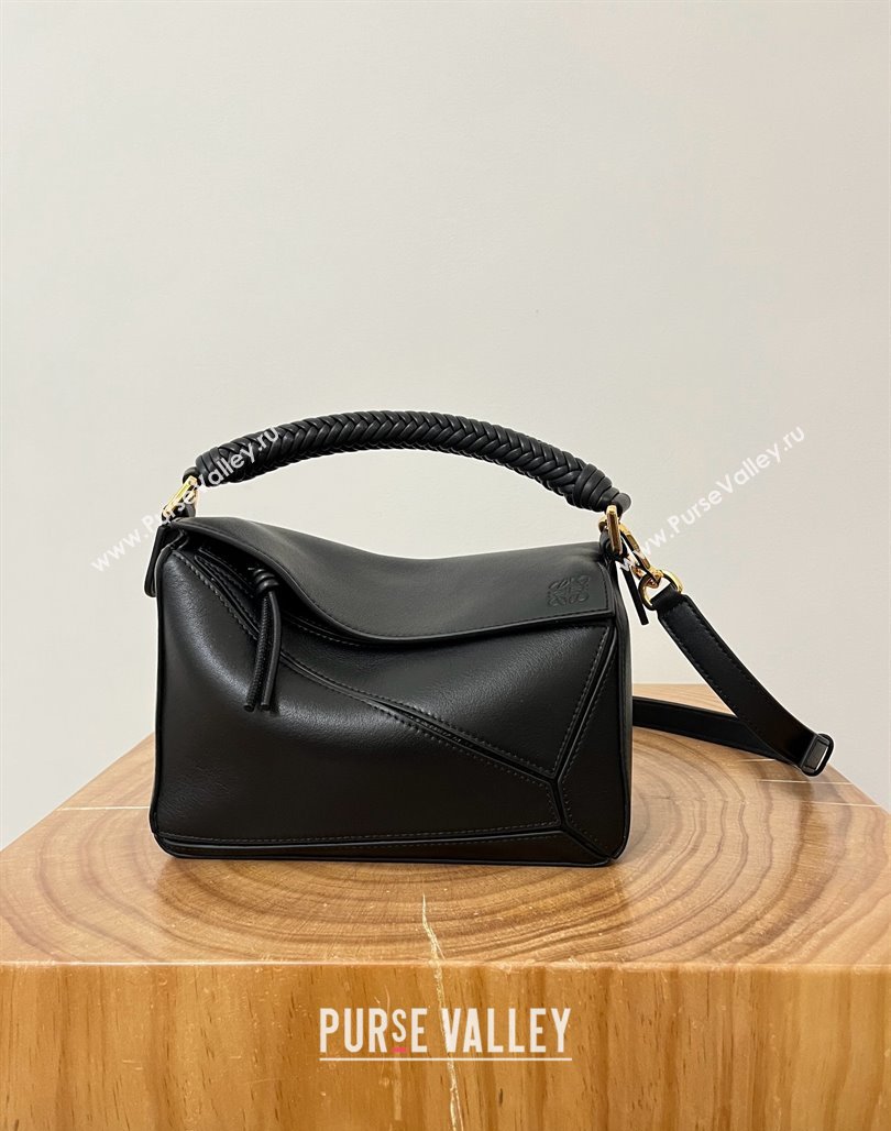 Loewe Small Puzzle Bag in Calfskin 9064 Black 2025 Top (KK-25042402)