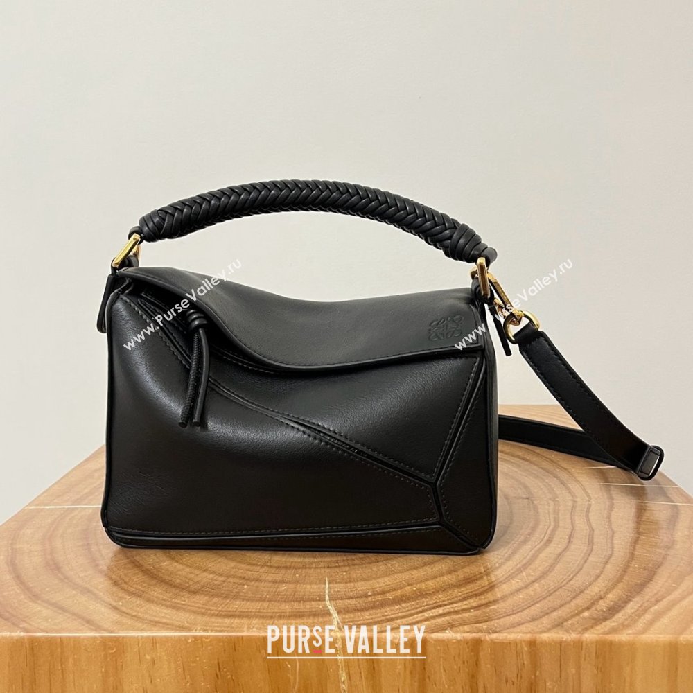 Loewe Small Puzzle Bag in Calfskin 9064 Black 2025 Top (KK-25042402)