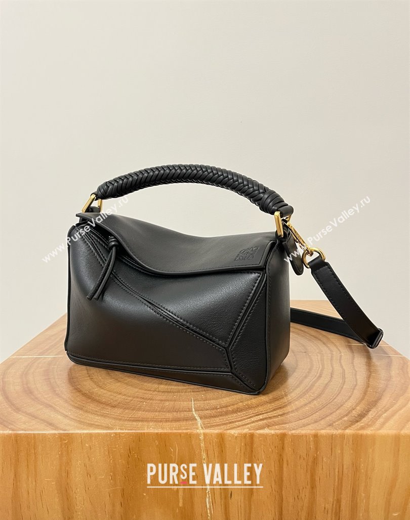 Loewe Small Puzzle Bag in Calfskin 9064 Black 2025 Top (KK-25042402)