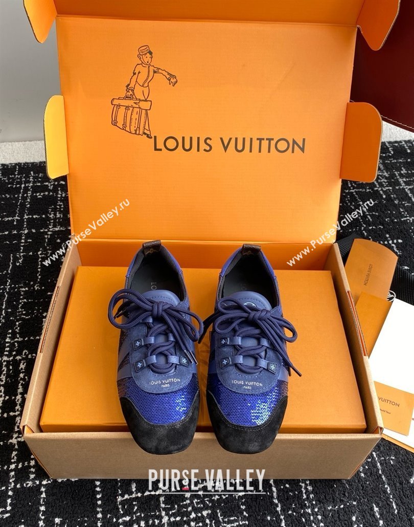 Louis Vuitton LV Sneakerina in Suede and Lambskin Blue Sequins 2025 (BLD-25042802)