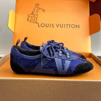 Louis Vuitton LV Sneakerina in Suede and Lambskin Blue Sequins 2025 (BLD-25042802)