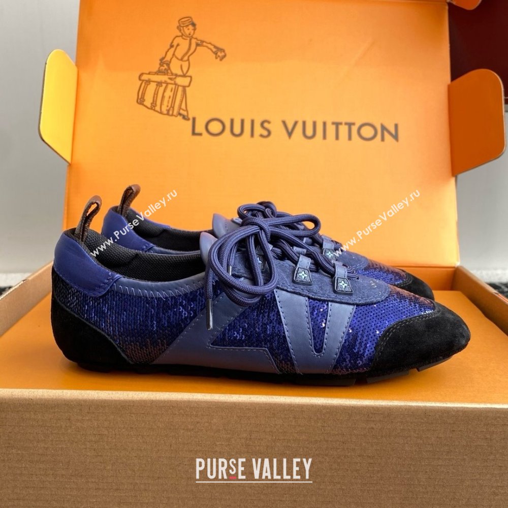 Louis Vuitton LV Sneakerina in Suede and Lambskin Blue Sequins 2025 (BLD-25042802)