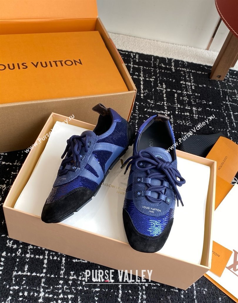 Louis Vuitton LV Sneakerina in Suede and Lambskin Blue Sequins 2025 (BLD-25042802)