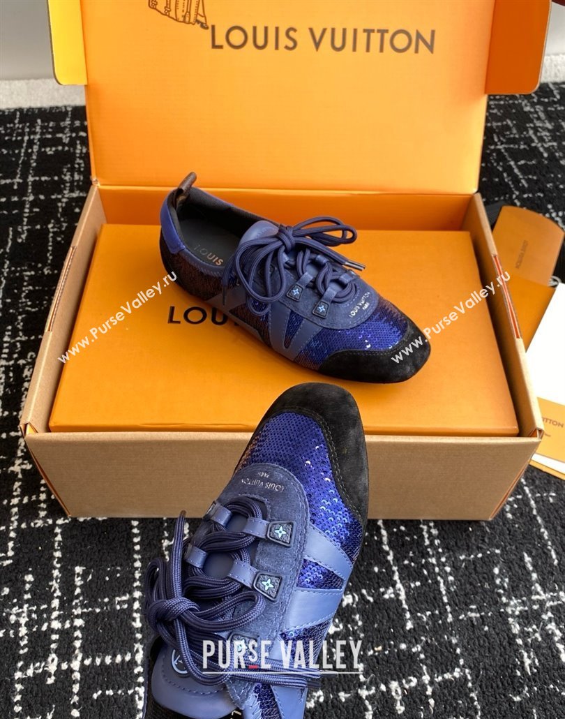 Louis Vuitton LV Sneakerina in Suede and Lambskin Blue Sequins 2025 (BLD-25042802)