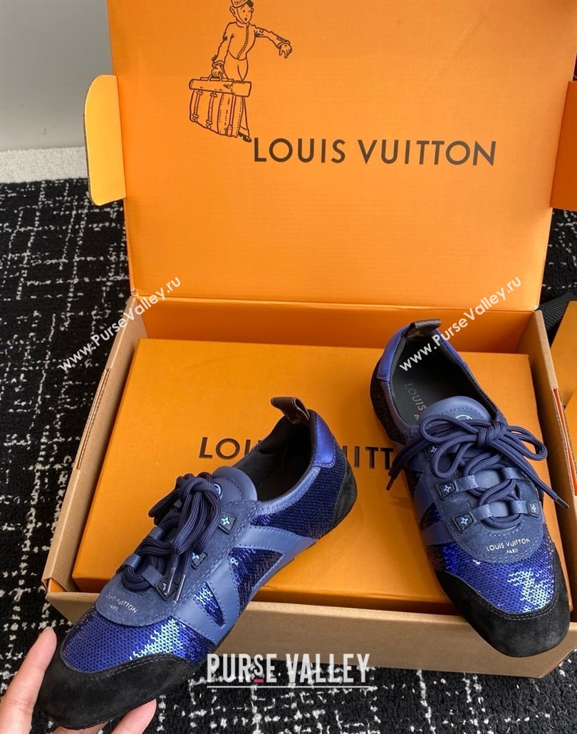 Louis Vuitton LV Sneakerina in Suede and Lambskin Blue Sequins 2025 (BLD-25042802)