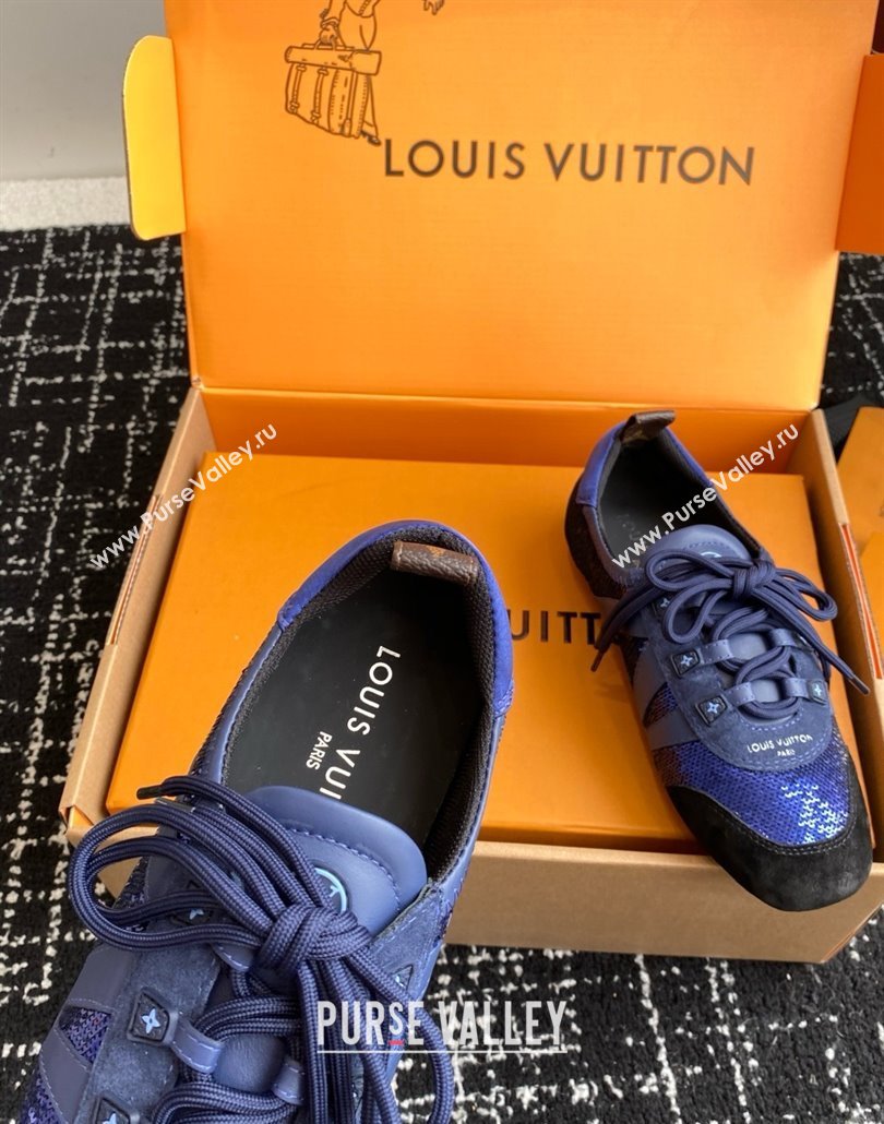 Louis Vuitton LV Sneakerina in Suede and Lambskin Blue Sequins 2025 (BLD-25042802)