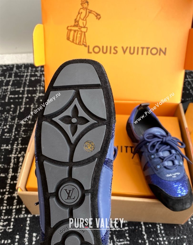 Louis Vuitton LV Sneakerina in Suede and Lambskin Blue Sequins 2025 (BLD-25042802)