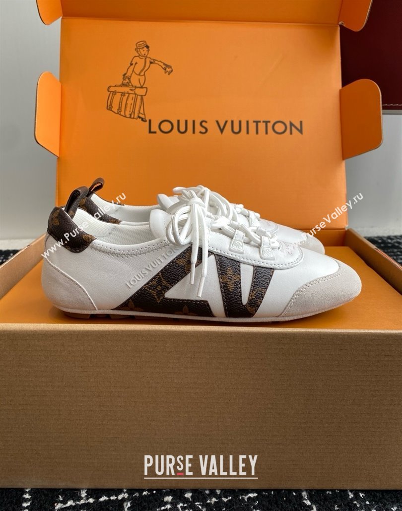 Louis Vuitton LV Sneakerina in Suede and Lambskin White 2025 (BLD-25042801)