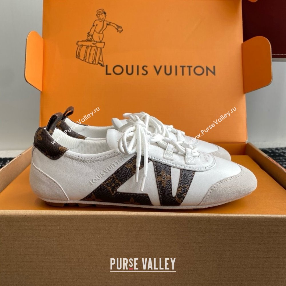 Louis Vuitton LV Sneakerina in Suede and Lambskin White 2025 (BLD-25042801)