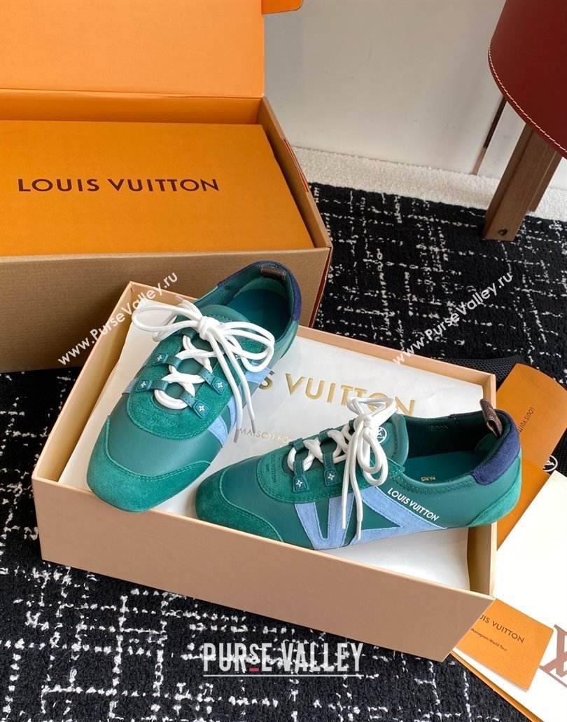 Louis Vuitton LV Sneakerina in Suede and Lambskin Green 2025 (BLD-25042805)