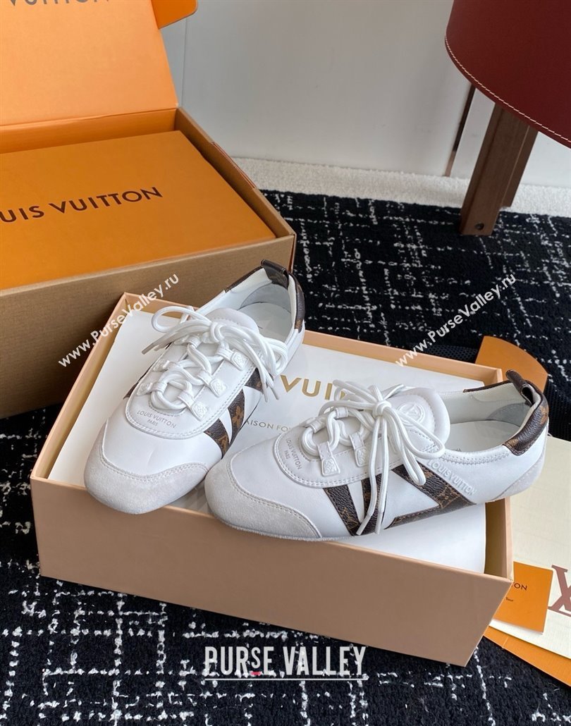 Louis Vuitton LV Sneakerina in Suede and Lambskin White 2025 (BLD-25042801)