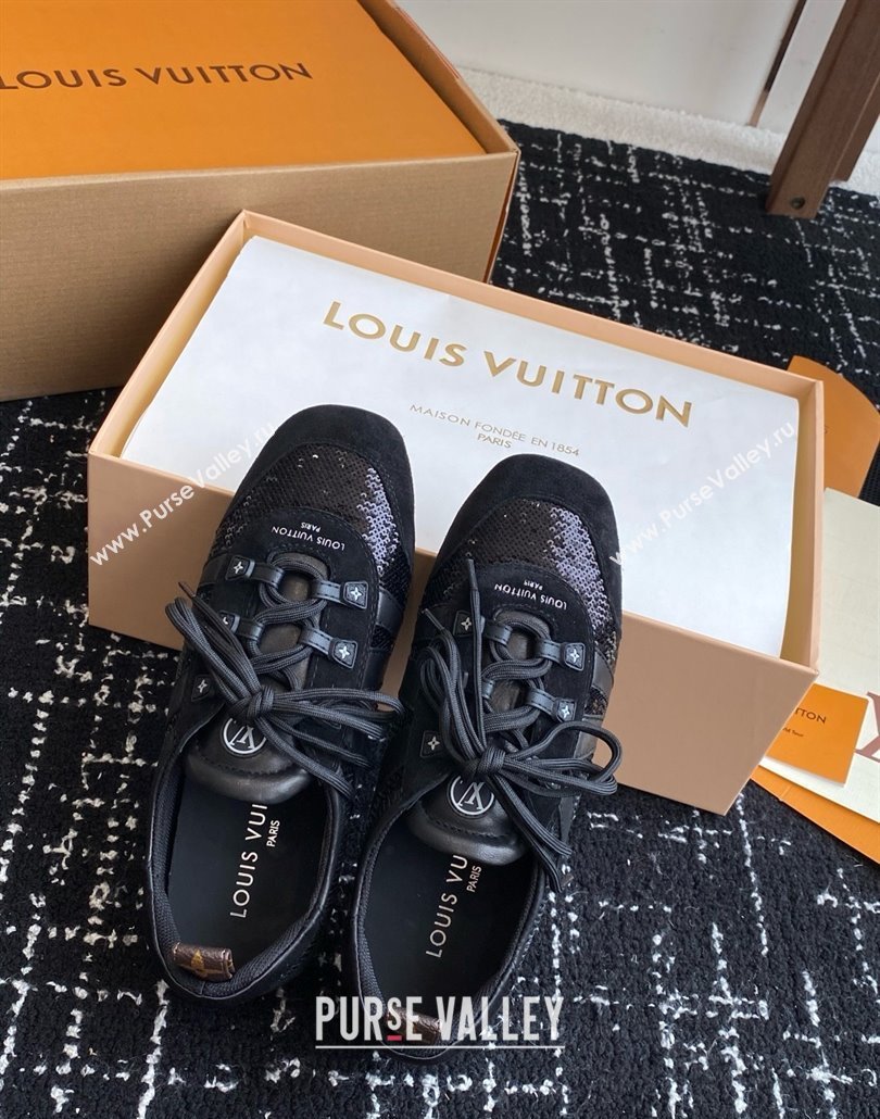 Louis Vuitton LV Sneakerina in Suede and Lambskin Black Sequins 2025 (BLD-25042806)