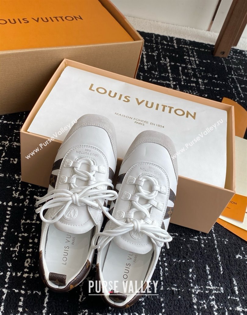 Louis Vuitton LV Sneakerina in Suede and Lambskin White 2025 (BLD-25042801)
