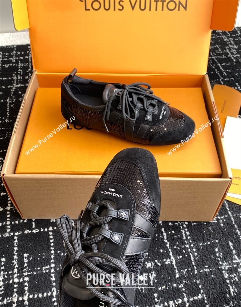 Louis Vuitton LV Sneakerina in Suede and Lambskin Black Sequins 2025 (BLD-25042806)