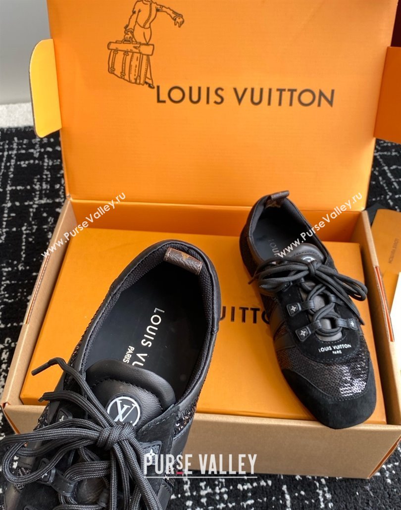 Louis Vuitton LV Sneakerina in Suede and Lambskin Black Sequins 2025 (BLD-25042806)