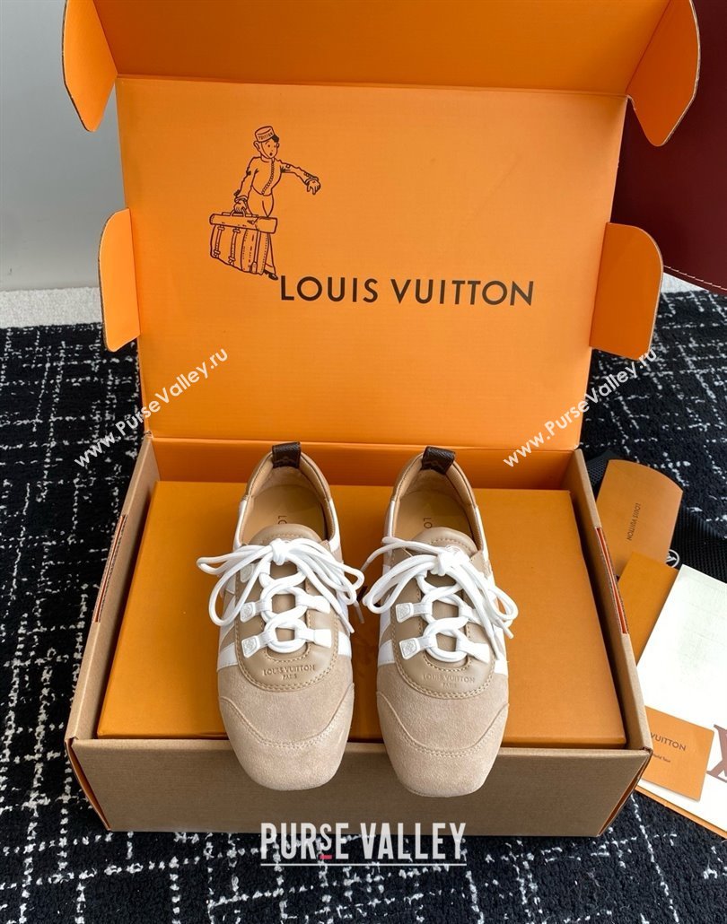 Louis Vuitton LV Sneakerina in Suede and Lambskin White/Beige 2025 (BLD-25042807)