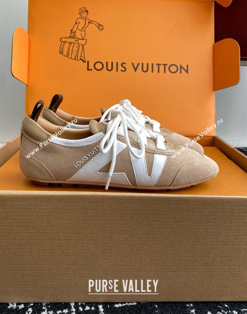 Louis Vuitton LV Sneakerina in Suede and Lambskin White/Beige 2025 (BLD-25042807)