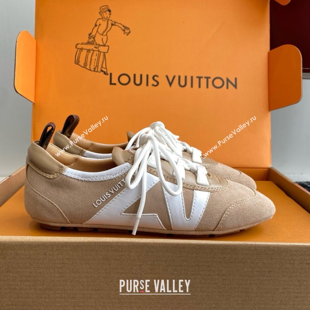 Louis Vuitton LV Sneakerina in Suede and Lambskin White/Beige 2025 (BLD-25042807)