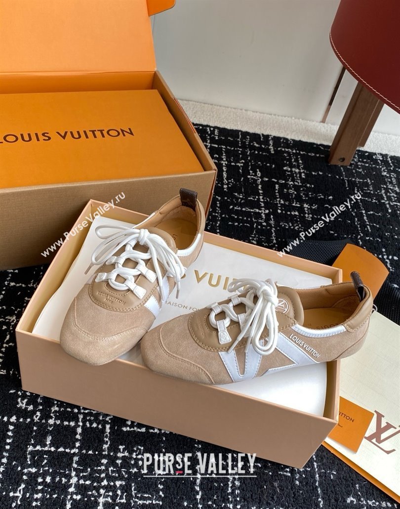 Louis Vuitton LV Sneakerina in Suede and Lambskin White/Beige 2025 (BLD-25042807)