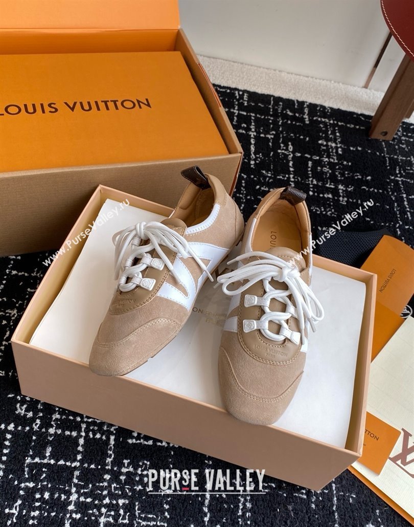 Louis Vuitton LV Sneakerina in Suede and Lambskin White/Beige 2025 (BLD-25042807)